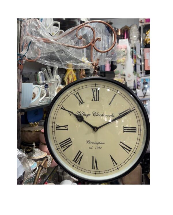 Vintage Double-sided hanging wall clock