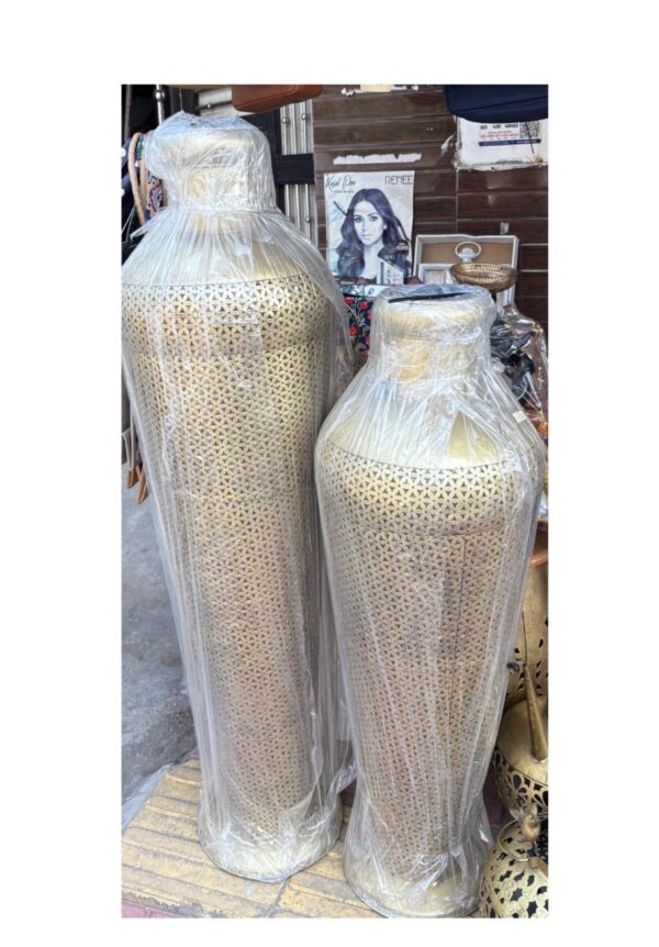 Antique Gold Metal Flower vase set